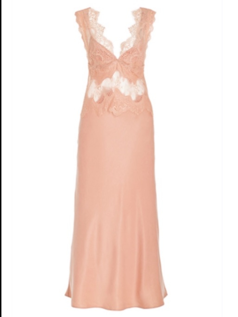 Third Form Blush Lace-Trim Midi Slip Dress